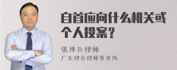 自首应向什么机关或个人投案？