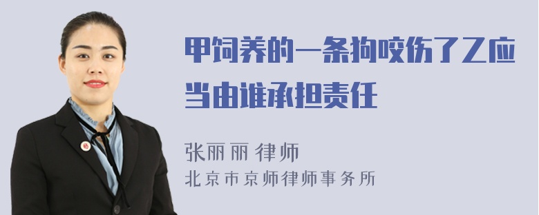 甲饲养的一条狗咬伤了乙应当由谁承担责任