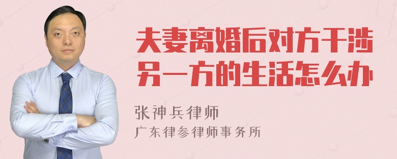 夫妻离婚后对方干涉另一方的生活怎么办