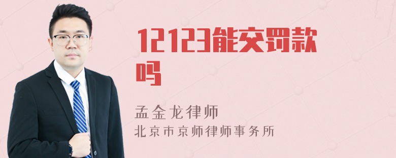 12123能交罚款吗