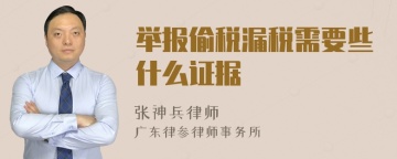 举报偷税漏税需要些什么证据