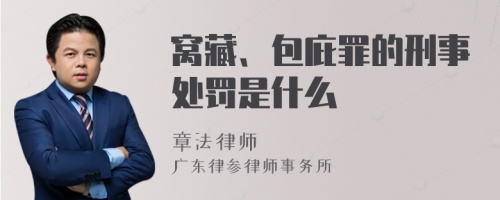 窝藏、包庇罪的刑事处罚是什么