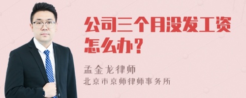 公司三个月没发工资怎么办？