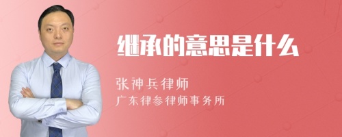 继承的意思是什么