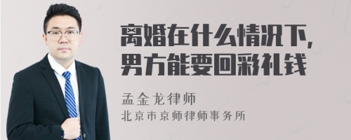 离婚在什么情况下，男方能要回彩礼钱