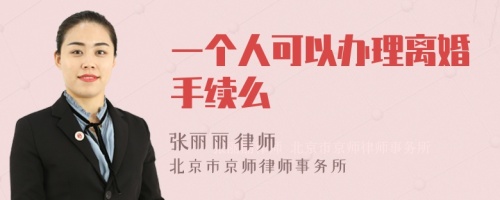 一个人可以办理离婚手续么