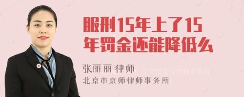 服刑15年上了15年罚金还能降低么