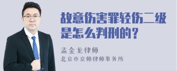 故意伤害罪轻伤二级是怎么判刑的？