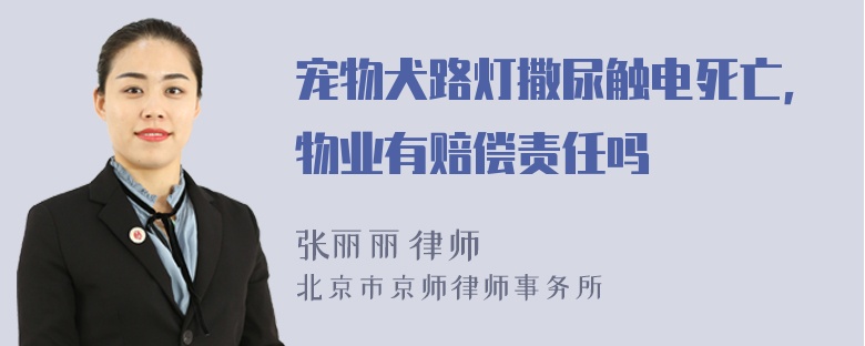 宠物犬路灯撒尿触电死亡，物业有赔偿责任吗