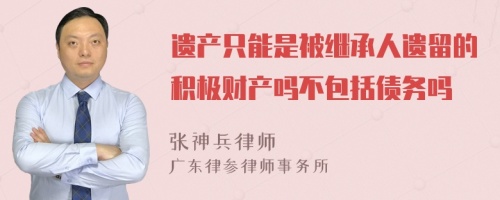 遗产只能是被继承人遗留的积极财产吗不包括债务吗