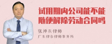 试用期内公司能不能随便解除劳动合同吗