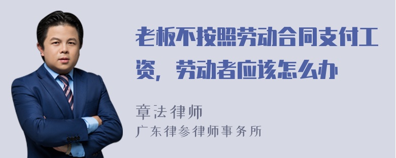 老板不按照劳动合同支付工资，劳动者应该怎么办