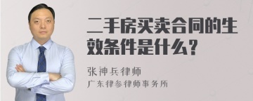 二手房买卖合同的生效条件是什么？