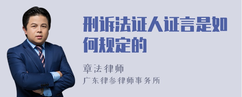 刑诉法证人证言是如何规定的