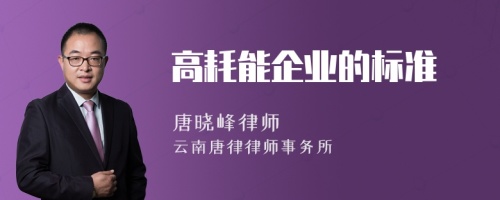 高耗能企业的标准