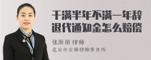 干满半年不满一年辞退代通知金怎么赔偿