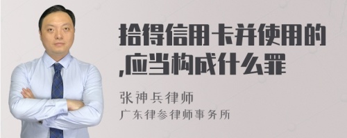 拾得信用卡并使用的,应当构成什么罪