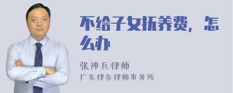 不给子女抚养费，怎么办