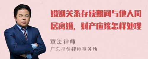 婚姻关系存续期间与他人同居离婚，财产应该怎样处理