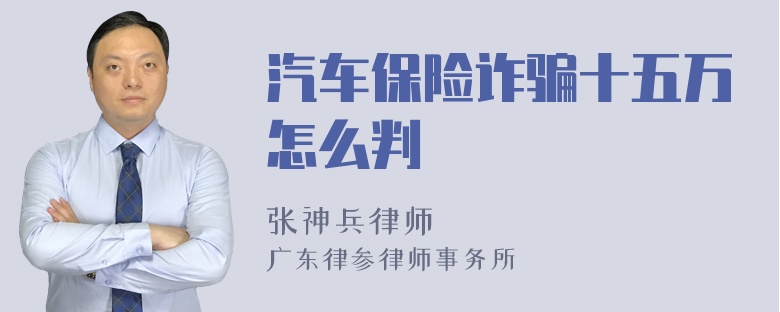 汽车保险诈骗十五万怎么判