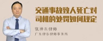 交通事故致人死亡对司机的处罚如何规定