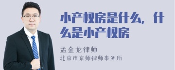 小产权房是什么，什么是小产权房