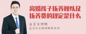 离婚孩子抚养权以及抚养费的规定是什么