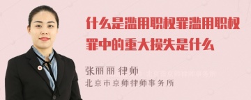 什么是滥用职权罪滥用职权罪中的重大损失是什么