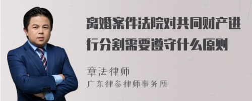 离婚案件法院对共同财产进行分割需要遵守什么原则