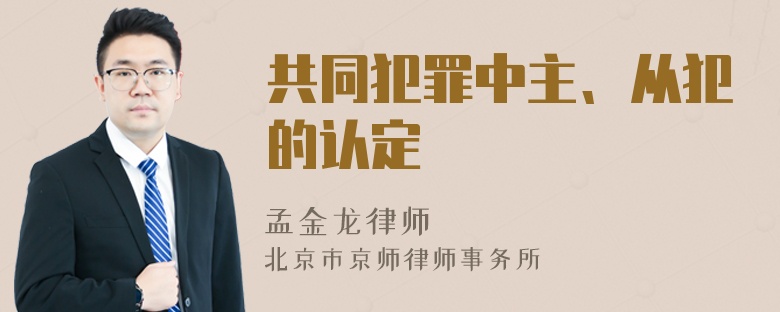 共同犯罪中主、从犯的认定