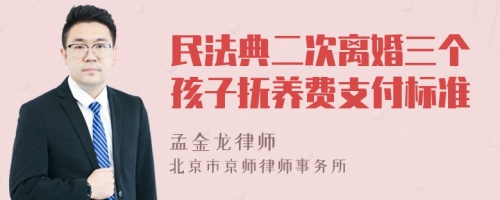 民法典二次离婚三个孩子抚养费支付标准