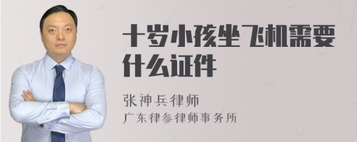 十岁小孩坐飞机需要什么证件