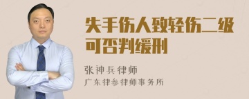 失手伤人致轻伤二级可否判缓刑