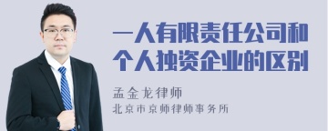 一人有限责任公司和个人独资企业的区别