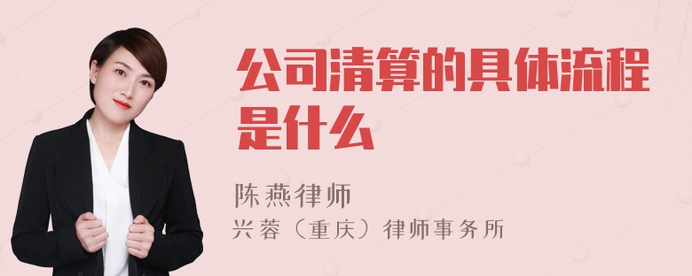 公司清算的具体流程是什么