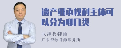 遗产继承权利主体可以分为哪几类