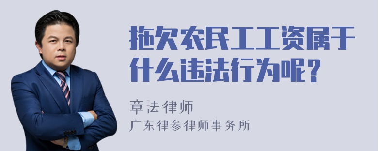 拖欠农民工工资属于什么违法行为呢？