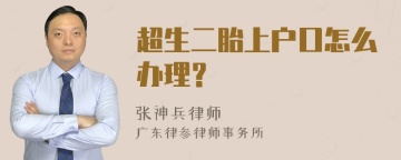 超生二胎上户口怎么办理？