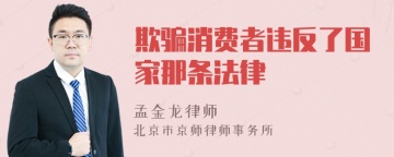 欺骗消费者违反了国家那条法律