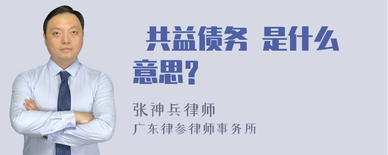  共益债务 是什么意思?