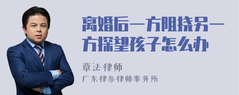 离婚后一方阻挠另一方探望孩子怎么办