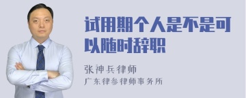 试用期个人是不是可以随时辞职