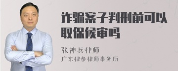 诈骗案子判刑前可以取保候审吗