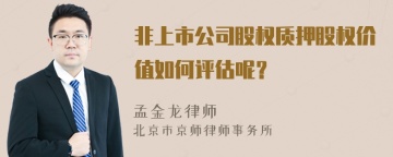 非上市公司股权质押股权价值如何评估呢？