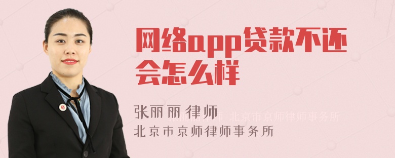 网络app贷款不还会怎么样