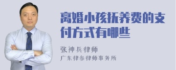 离婚小孩抚养费的支付方式有哪些