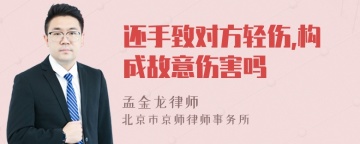 还手致对方轻伤,构成故意伤害吗