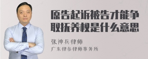 原告起诉被告才能争取抚养权是什么意思