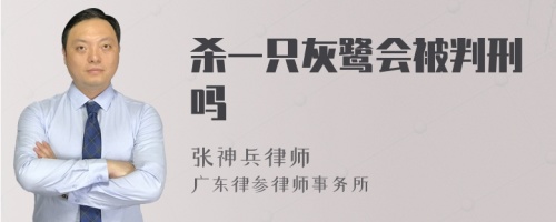 杀一只灰鹭会被判刑吗