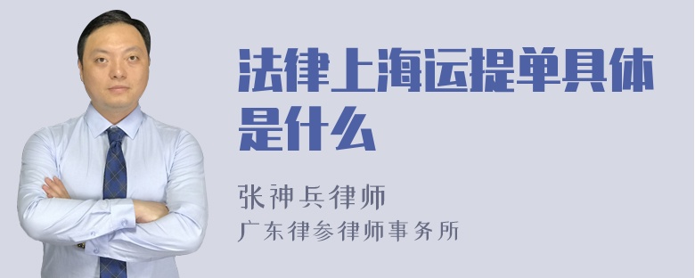 法律上海运提单具体是什么